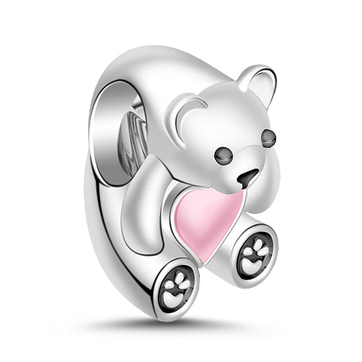 GNOCE " My Heart is Always with You" 925 Sterling Silver Bear Charm Gift for Her_2
