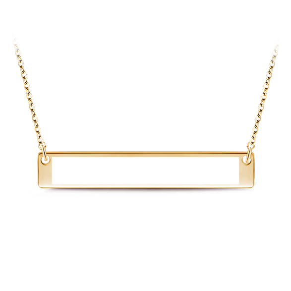 Golden Bar Necklace 925 Sterling Silver Pearl Chain