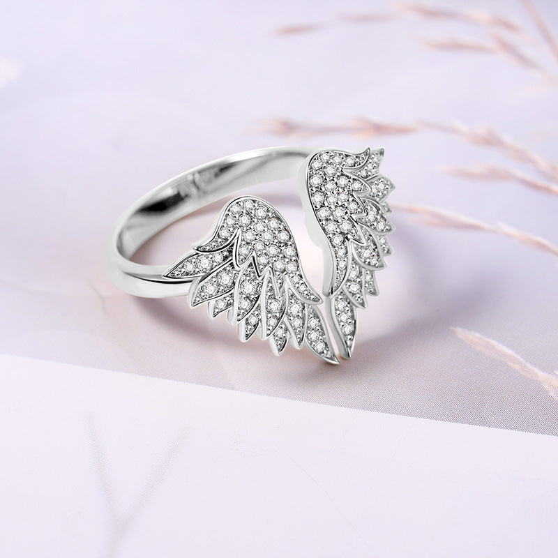 Wing Ring Sterling Silver inlaid with Crystal Stones_2
