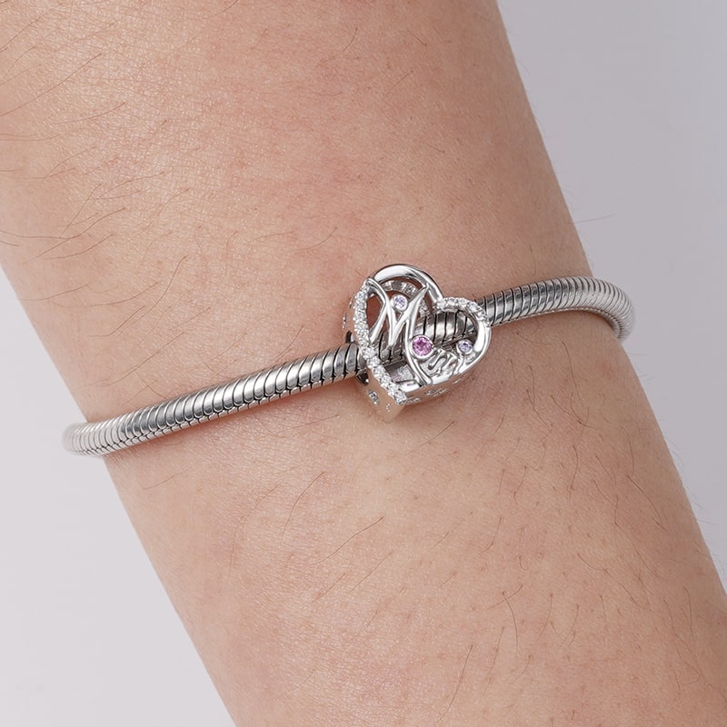 Koala Mom's Love Charm Bead 925 Sterling Silver inlaid with Crystal Stones Mother's Day Gift_5