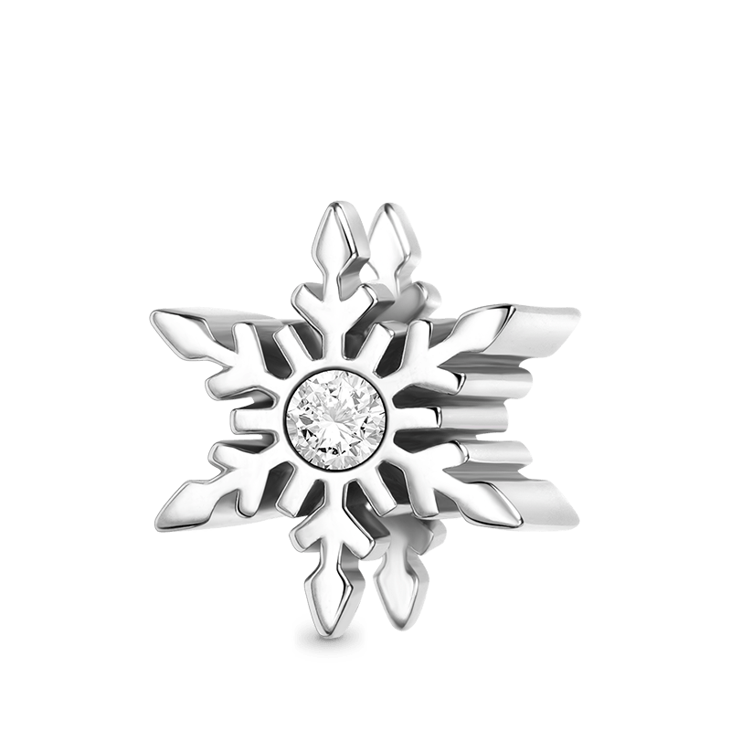 Snowflake Charm Bead 925 Sterling Silver_1