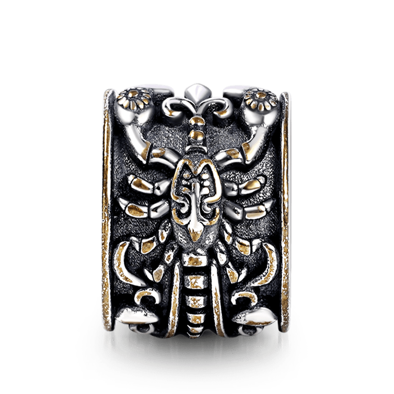 Scorpion Men's Vintage Bead S925 Sterling Silver with Gift Copper Black Leather Men's Bracelet Jewelry for Men_2