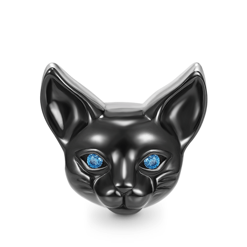 Double Sided Cat Charm Bead 925 Sterling Silver_3