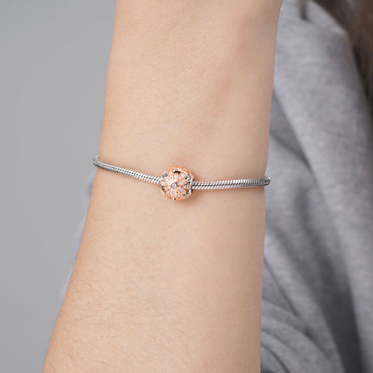 Gnoce Stamen Flower Charm Bead S925 Sterling Silver Inlaid with purple Gemstones_3