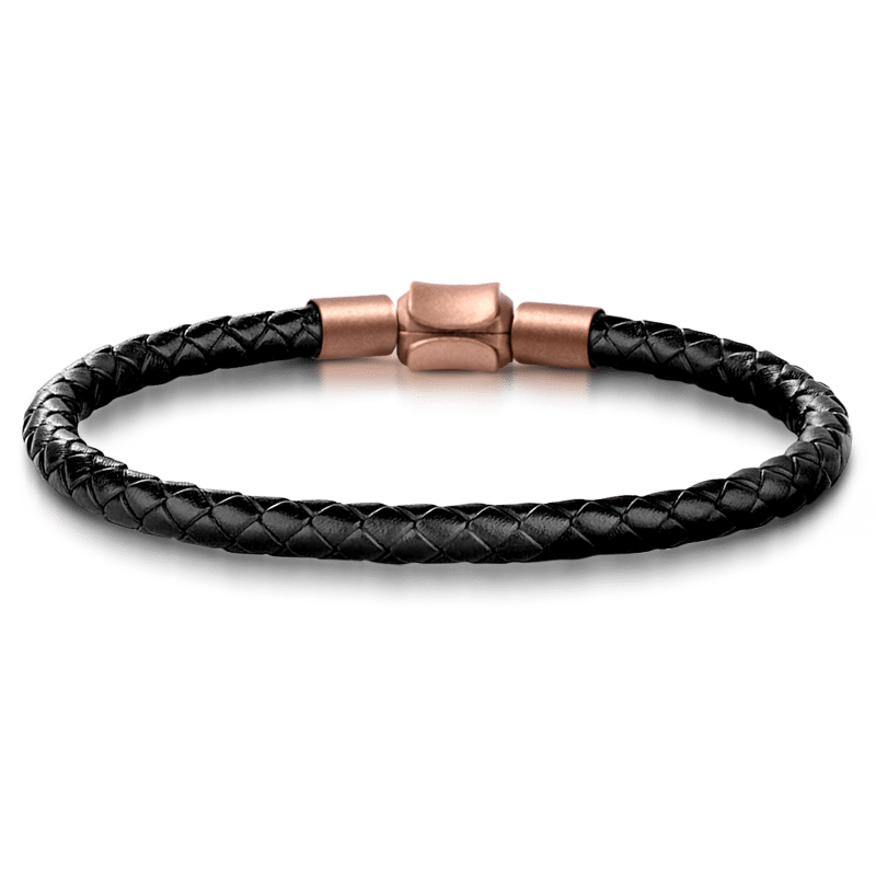 Indian Chiefs Men's Vintage Bead S925 Sterling Silver with Gift Copper Black Leather Men's Bracelet Jewelry for Men_3