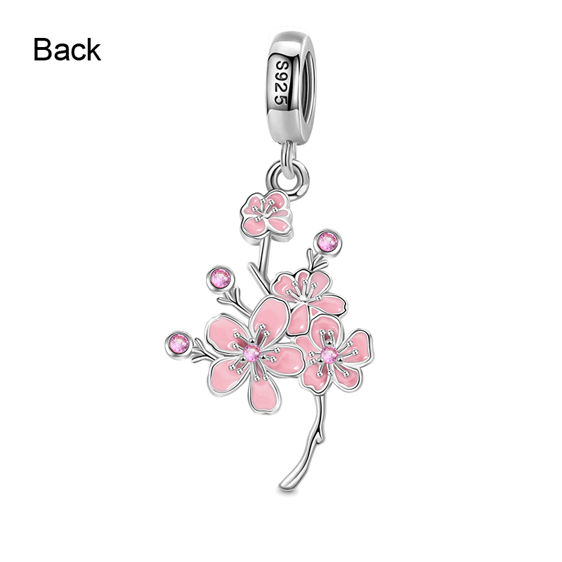Cherry Blossoms Pendant Dangle Charm Sterling Silver_2