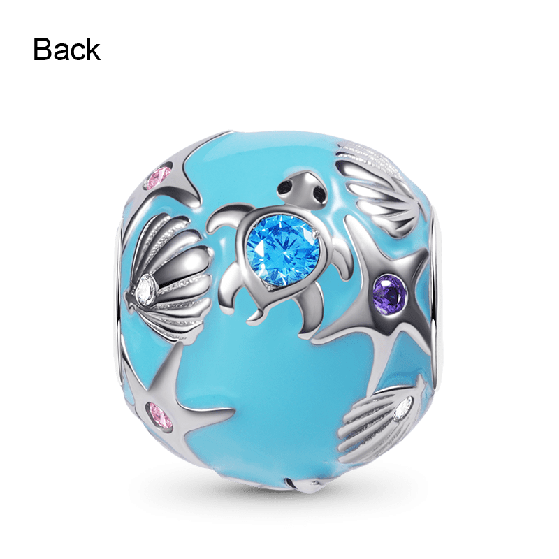 Sea World Charm Bead Sterling Silver Inlaid with Colorful Gemstones_2