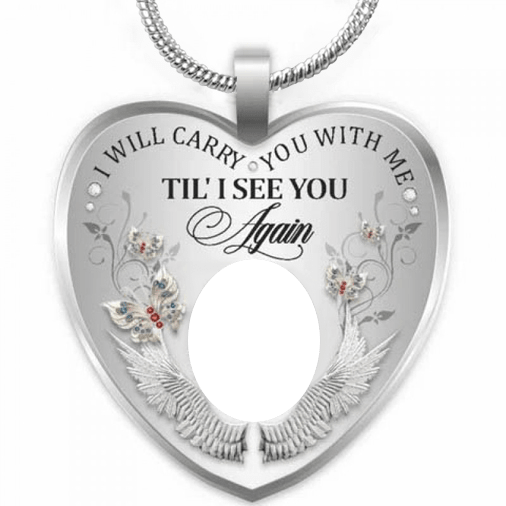 Personalized Photo Heart Pendant Necklace Copper with Platinum Plated Silver_2