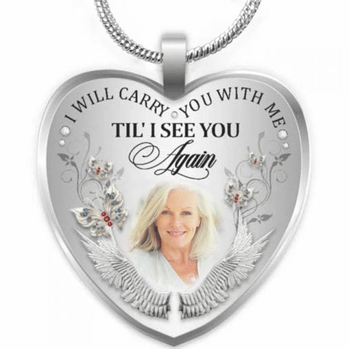 Personalized Photo Heart Pendant Necklace Copper with Platinum Plated Silver_3