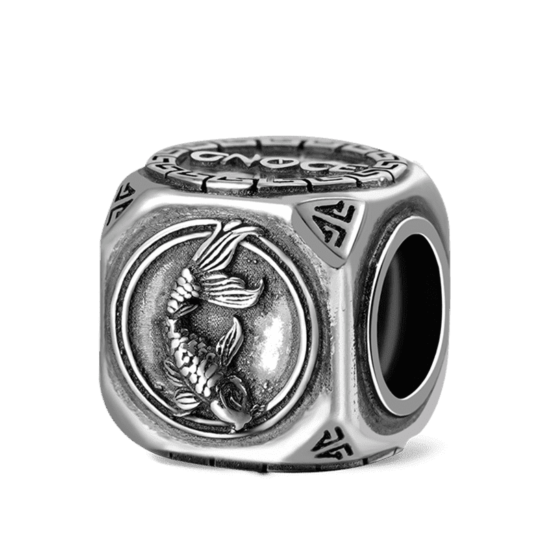 Fish Vintage Bead & Customized Classic Beads S925 Sterling Silver with Gift Copper Black Leather Men's Bracelet Jewelry for Men_3