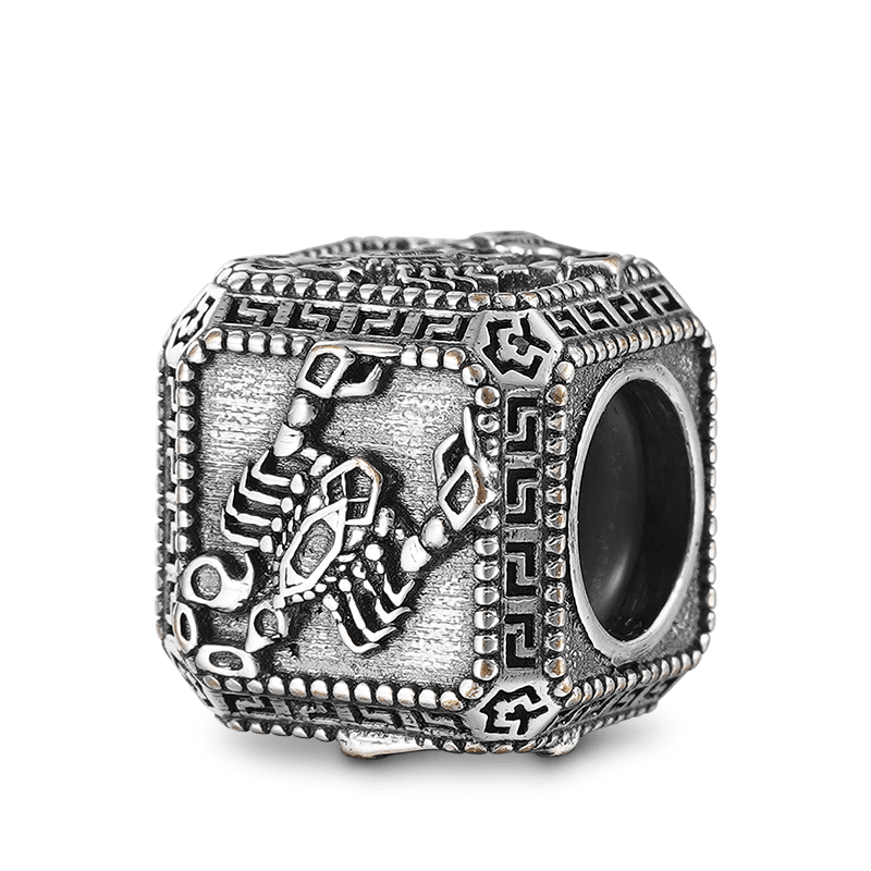 Beetle Vintage Bead & Customized Classic Beads S925 Sterling Silver with Gift Copper Black Leather Men's Bracelet Jewelry for Men_2