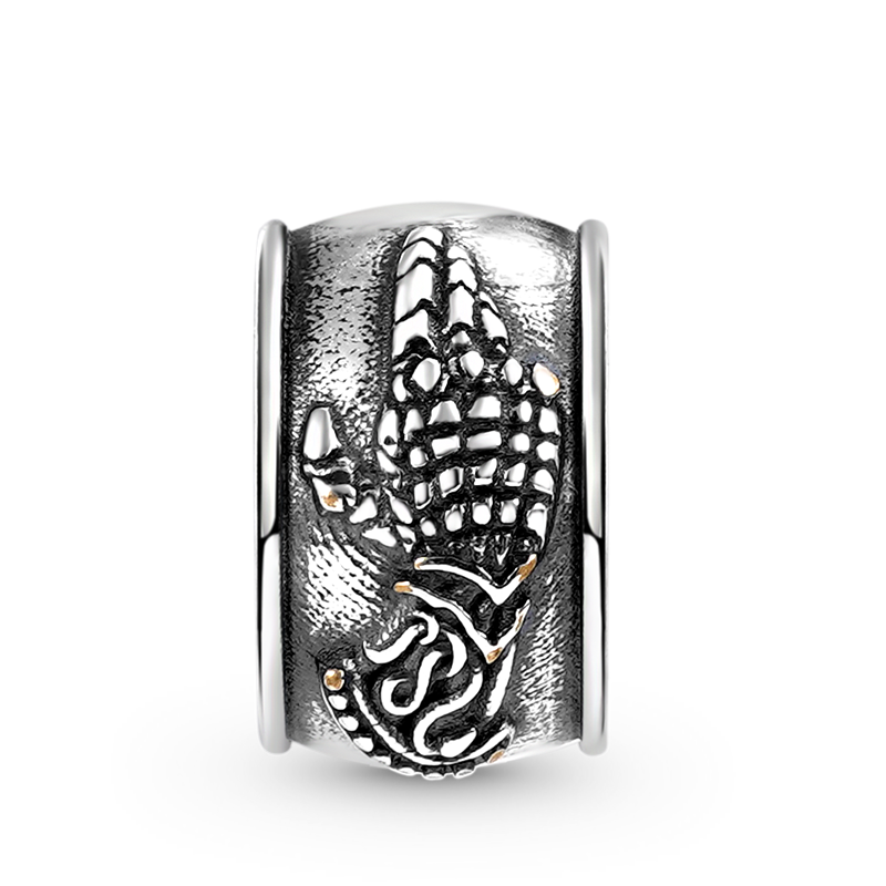 Skeleton Knight Armor Vintage Bead S925 Sterling Silver with Gift Copper Black Leather Men's Bracelet Jewelry for Men_3