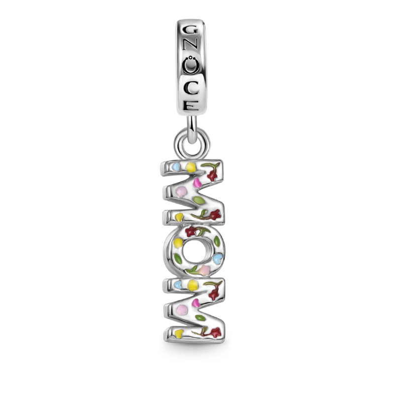 Gnoce Mom Pendant Dangle Charm 925 Sterling Silver_1