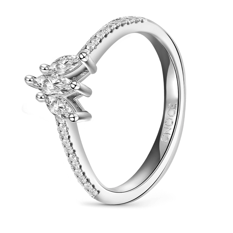 Gnoce Brown Square Sparkle Wishbone Ring Set_5