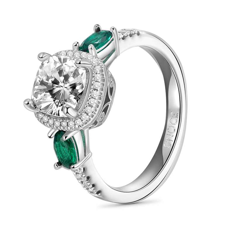 Gnoce Vintage Square-cut & Eternity Band Ring Set_3