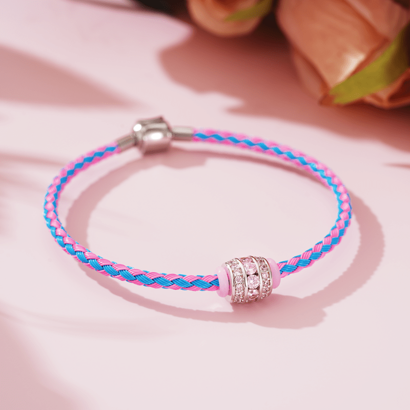 Gnoce Blue Pink Basic Bracelet with 2 Pieces of Stoppers_3