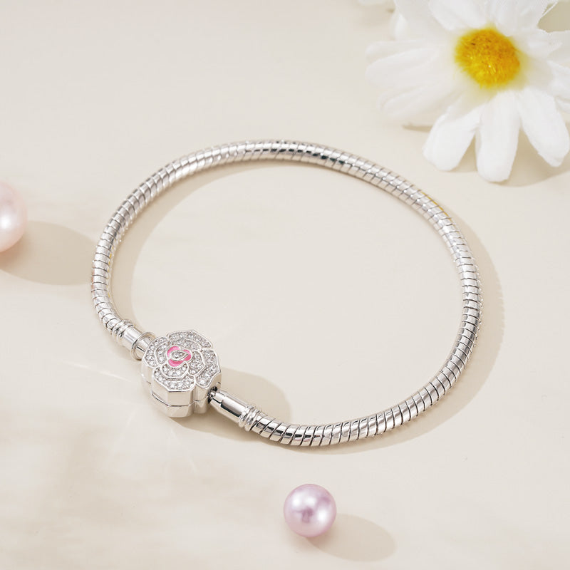 Gnoce Flower Bead Basic Snake Chain Bracelet_2