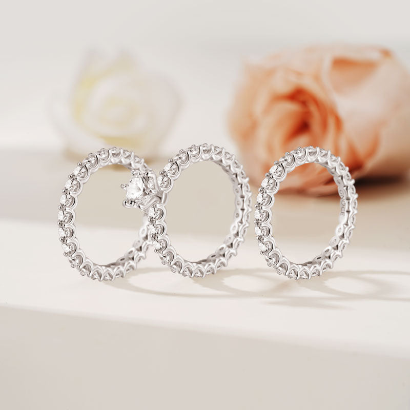 Gnoce Sparkling Round Cut Stackable Ring Set_3