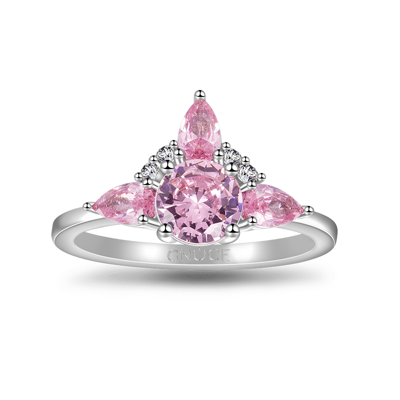 Gnoce Sparkling Triple Pink Stackable Ring Set_3