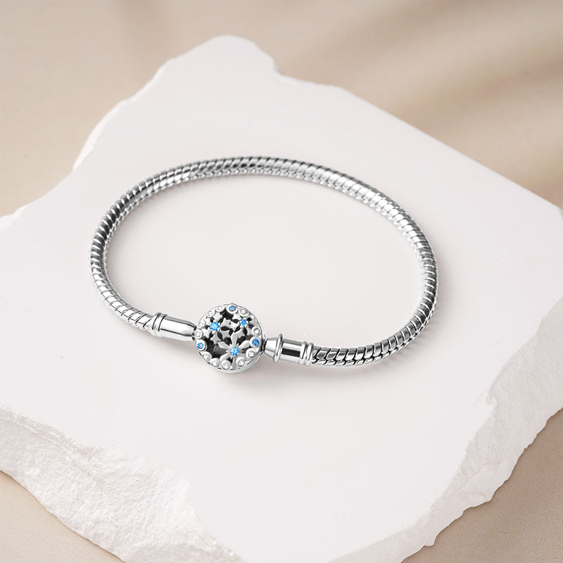 Gnoce Sparkling Snowflake Basic Snake Chain Bracelet_3