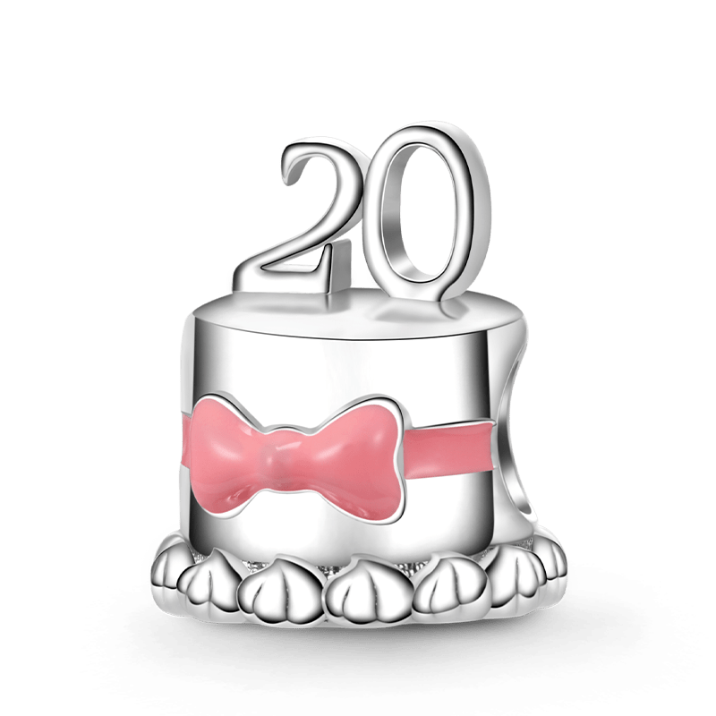 Gnoce Happy "20th Birthday Cake" with Bow Tie Charm_1