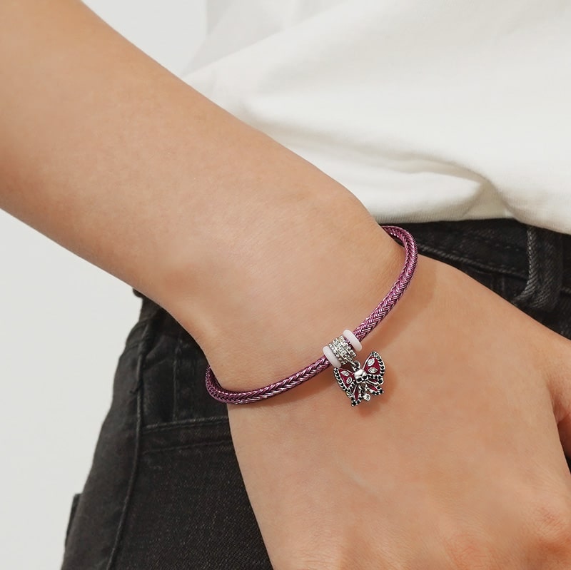 Gnoce Purple Basic Bracelet with 2 Pieces of Stoppers_5