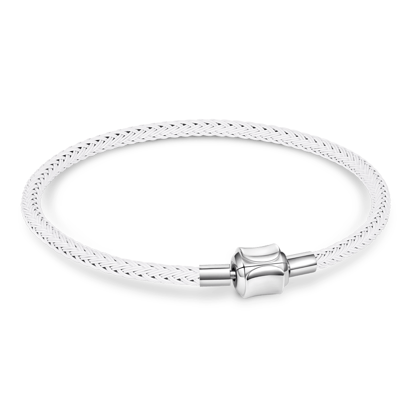 Gnoce White Basic Bracelet with 2 Pieces of Stoppers_1
