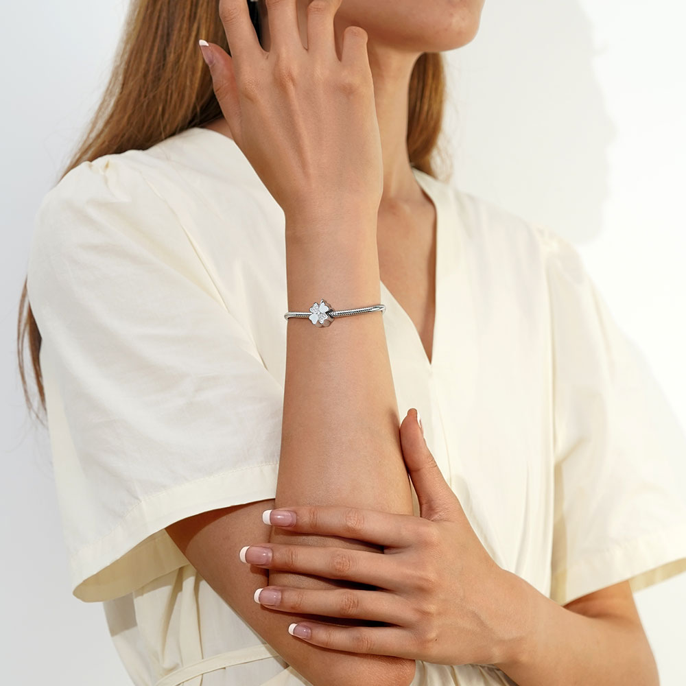 Gnoce Lucky Four-leaf Clove Engravable Charm_5