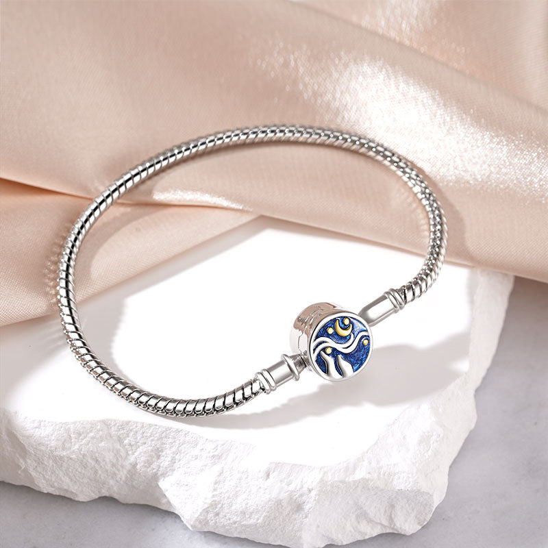 Gnoce Blue Starry Night Basic Snake Chain Bracelet_3