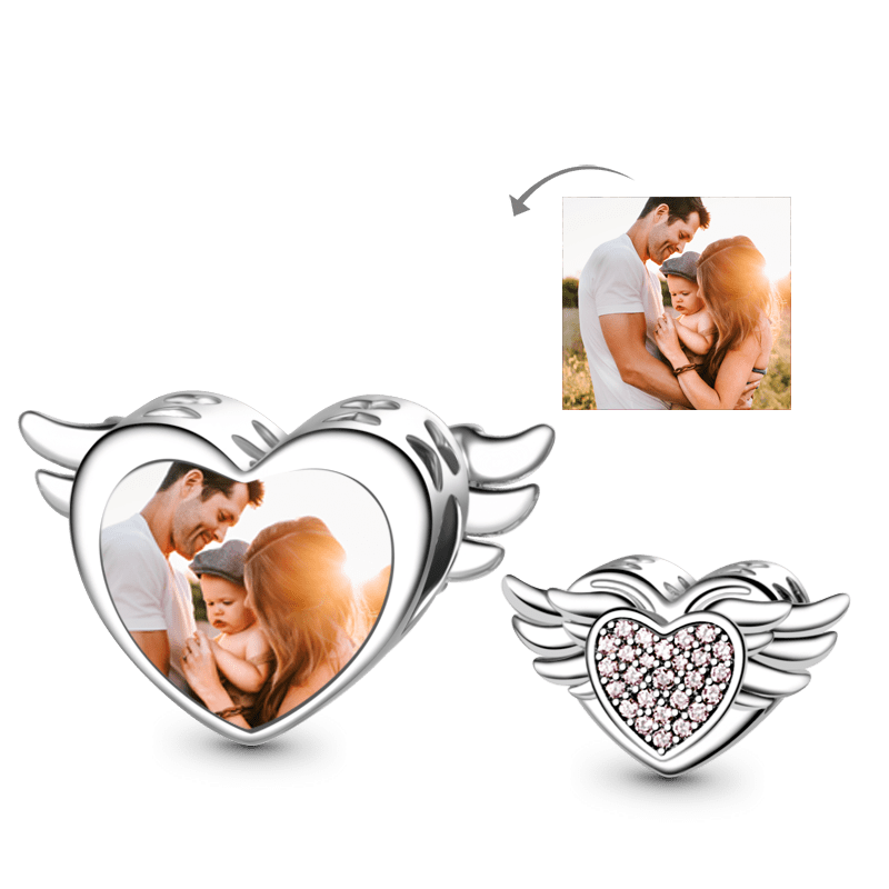 Gnoce  Love Wing's Heart Personalized Photo Charm_1