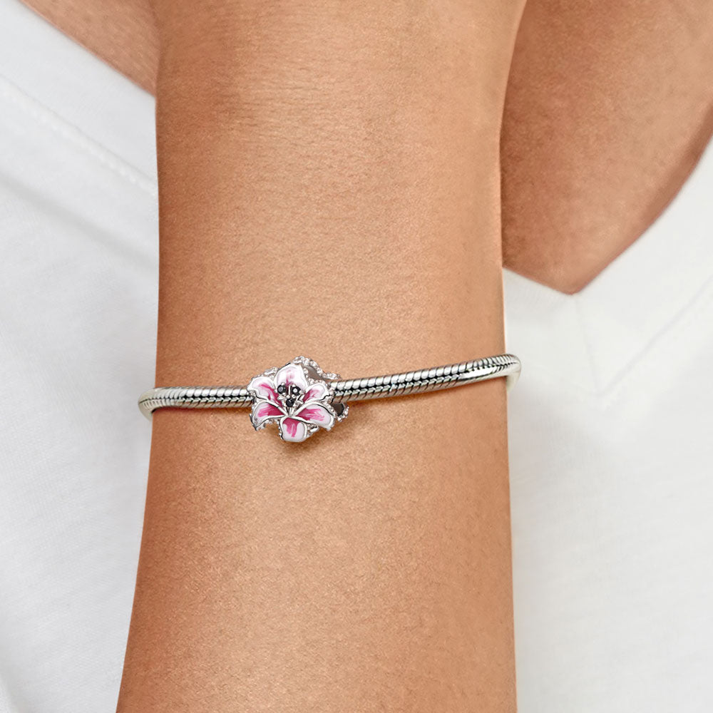 Gnoce Pink Lily Flower Charm_5