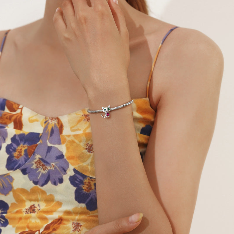 Gnoce Cat  Embraces Heart Gem Charm_4