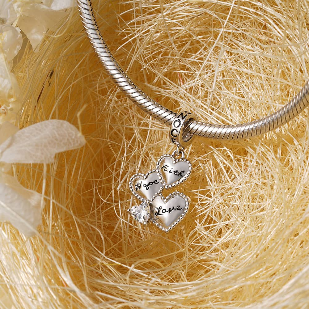 Gnoce "Faith, Hope & Love" Pendant Dangle Charm_3