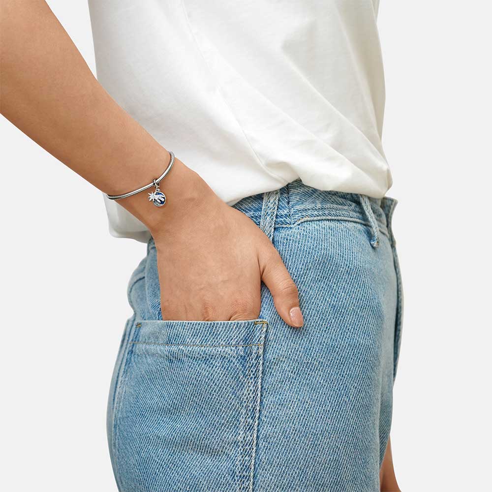 Gnoce Galaxy Moon & Star Double Pendant Dangle Charm_4