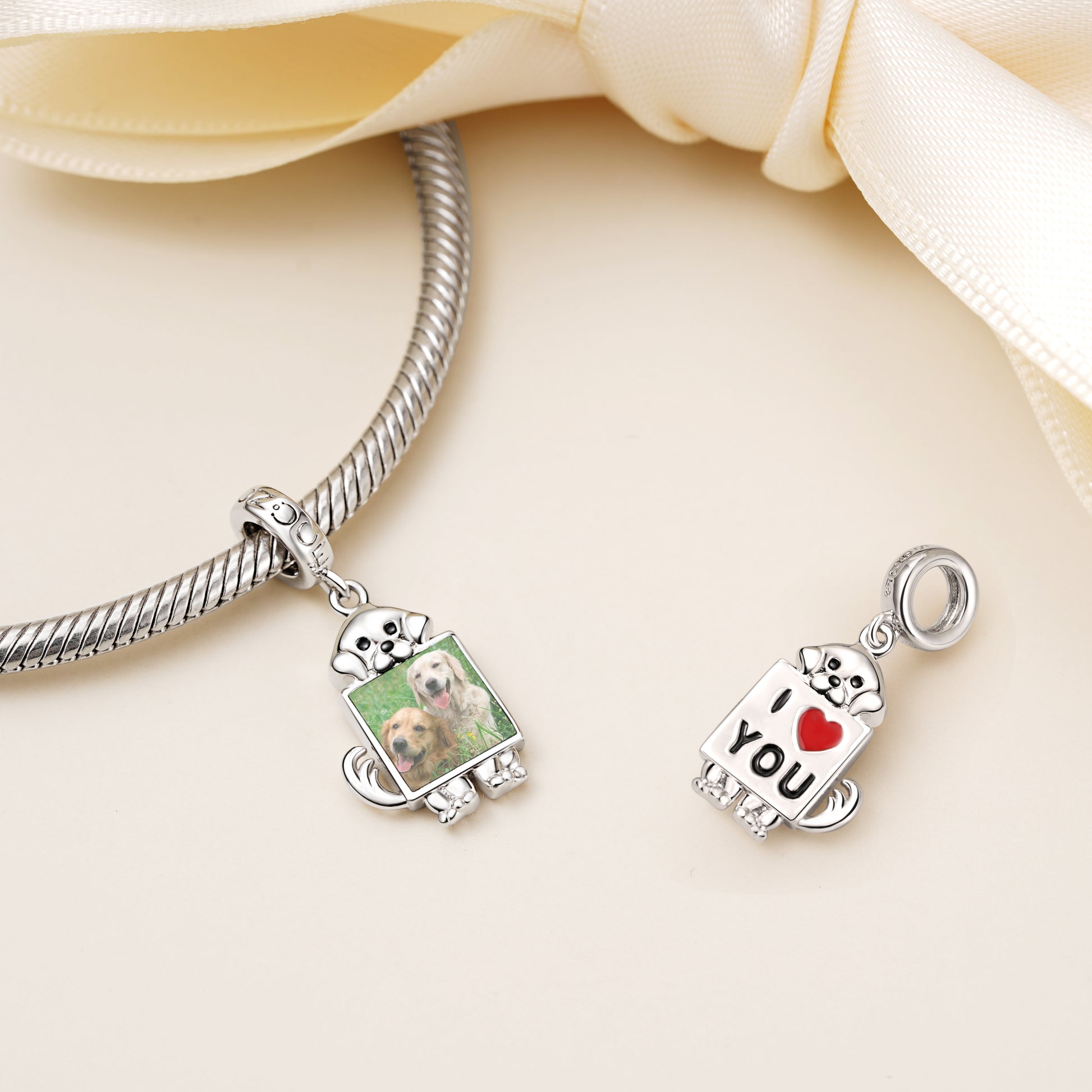 Gnoce Pet Dog Personalized Photo Pendant Dangle Charm_3