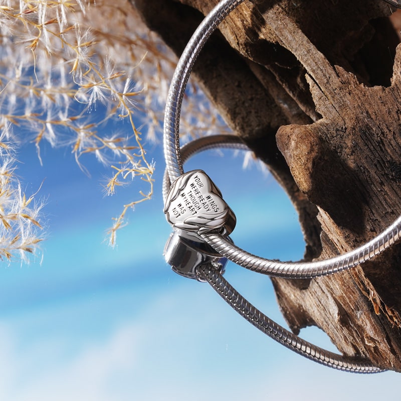 Gnoce Angel Wings Love Heart Personalized Photo Charm_2