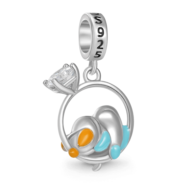 Gnoce Lovebirds Embrace Heart Gem Pendant Dangle Charm_2