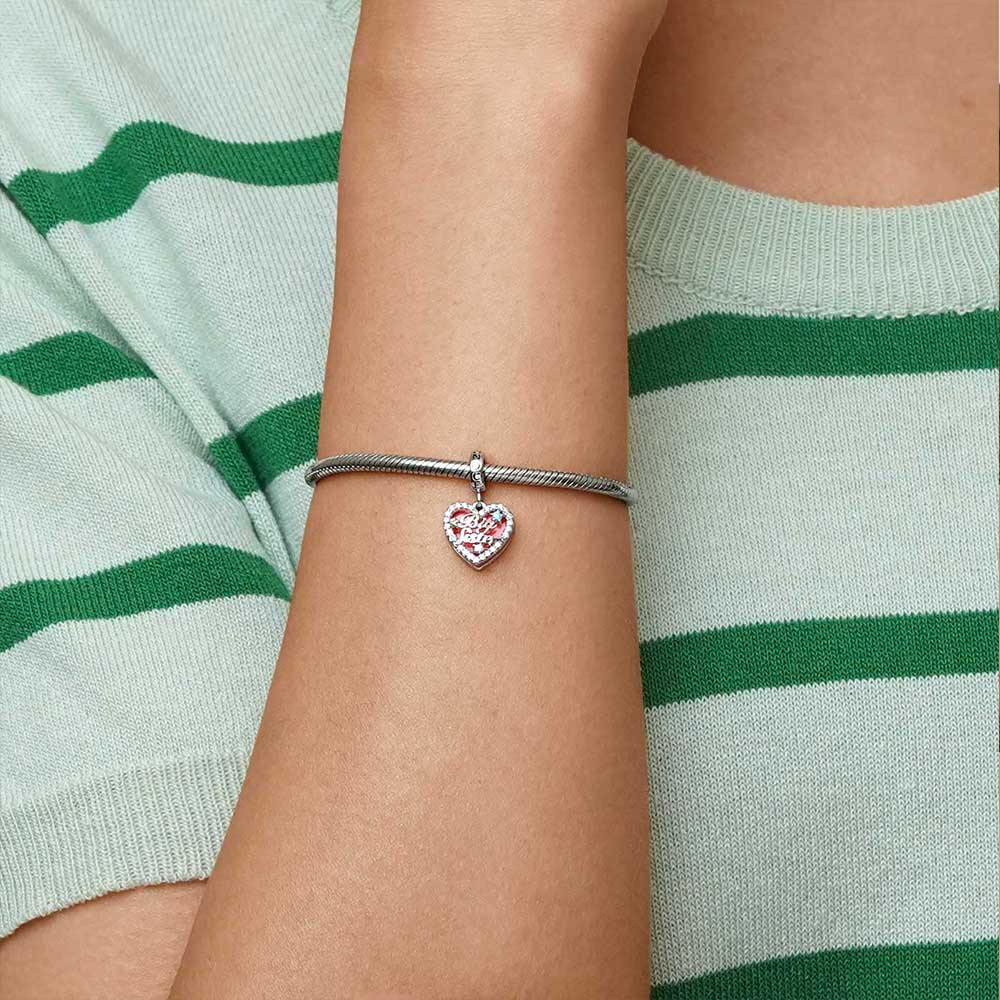 Gnoce "Big Sister" Heart Double Pendant Dangle Charm_5