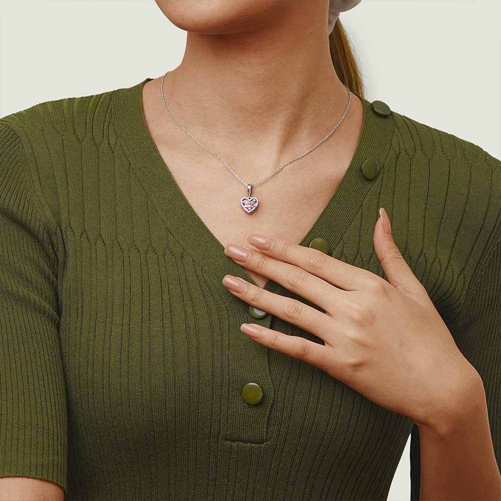 Gnoce "Big Sister" Heart Double Pendant Dangle Charm_6