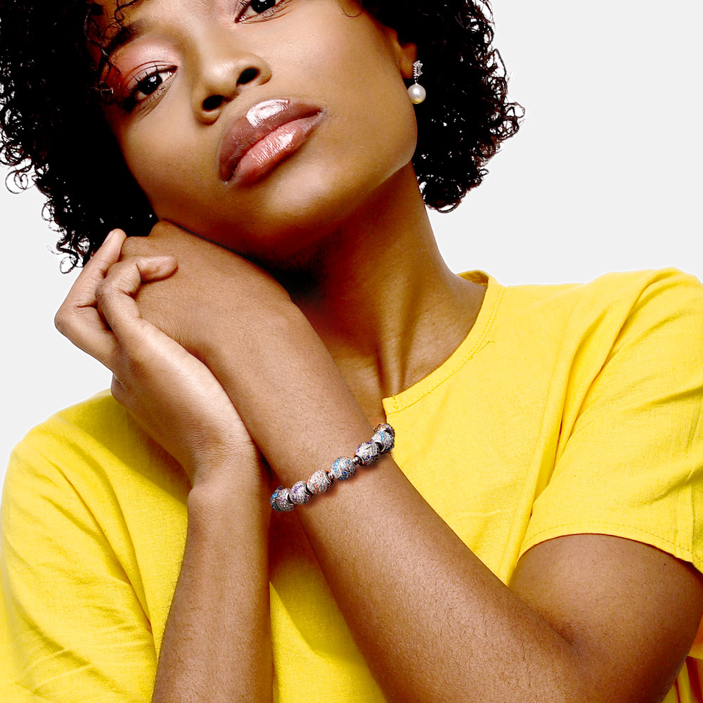 Gnoce "My Lucky Letter" Charm Alphabet Bead Sterling Silver with Cz_2