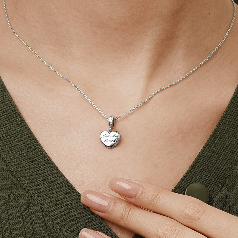 Gnoce "You Are Loved" Heart Pendant Dangle Charm_7