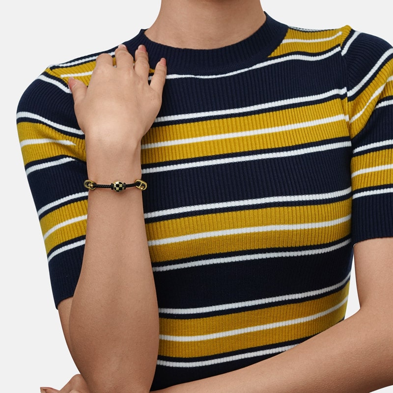 Gnoce Adjustable Black Basic Bracelet with 2 Pieces of Stoppers_4