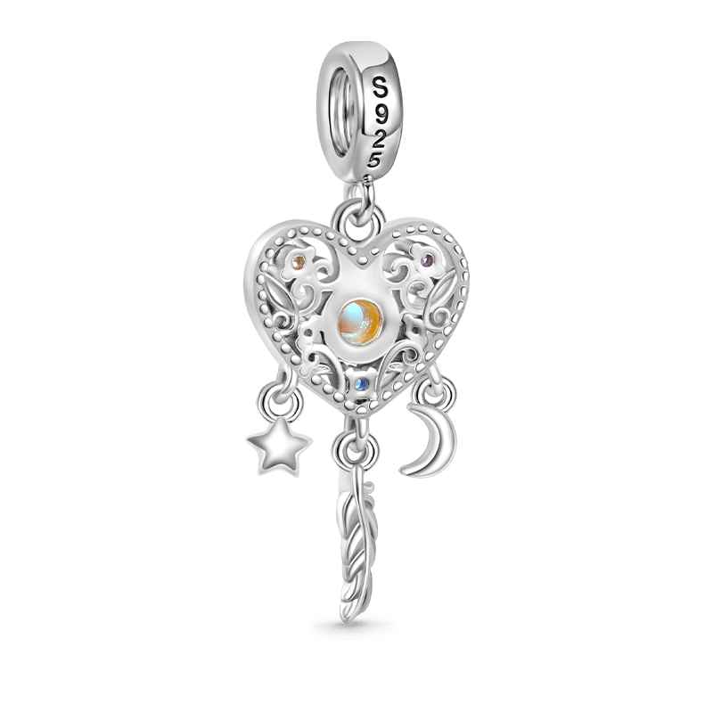 Gnoce Opal Dream Catcher Heart Pendant Dangle Charm_2