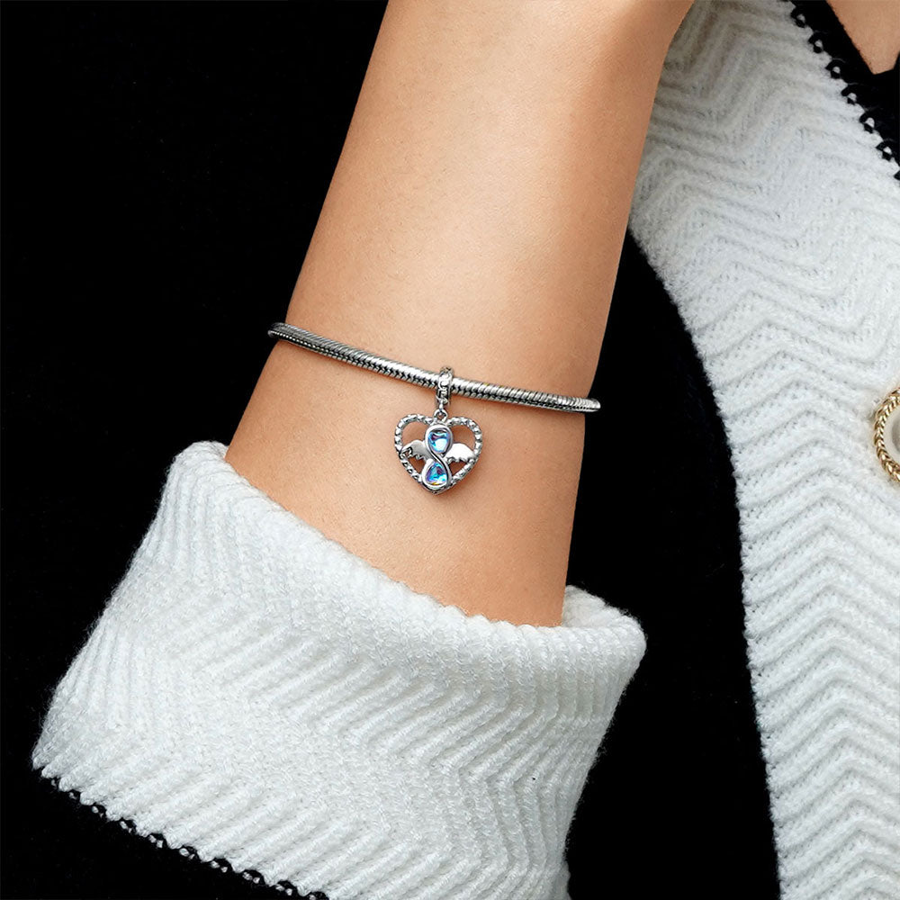 Gnoce Infinite Love Heart Moonstone Pendant Dangle Charm_5