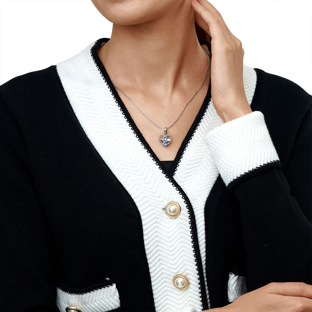 Gnoce Infinite Love Heart Moonstone Pendant Dangle Charm_6