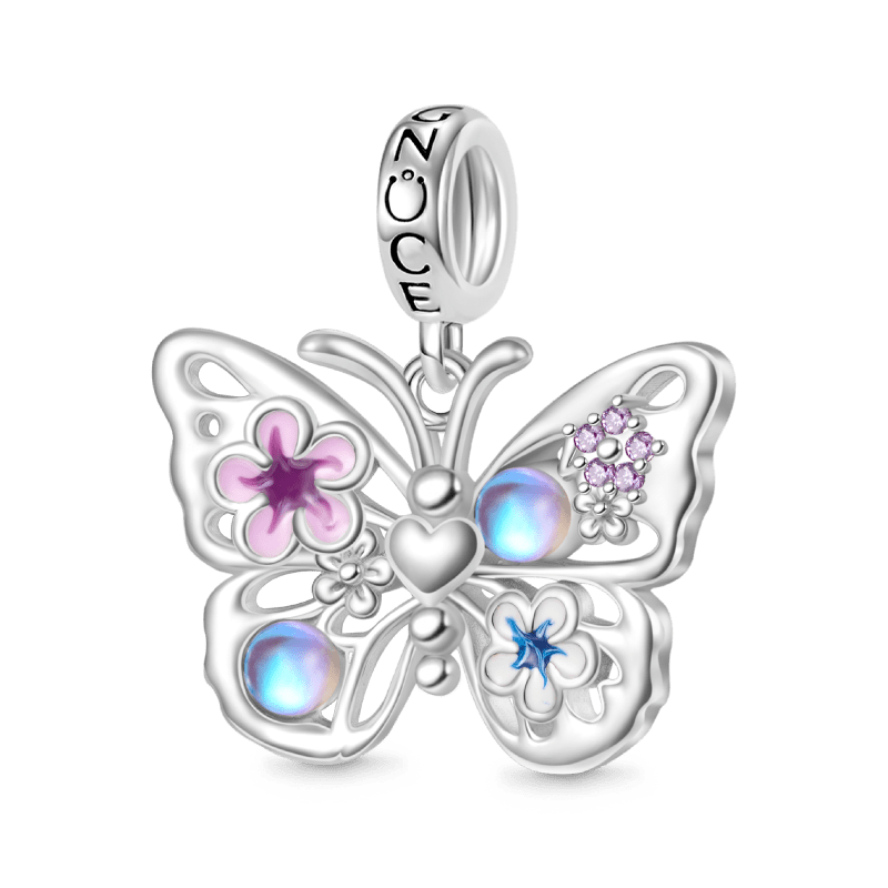 Gnoce Sparkling Flying Butterfly Moonstone Pendant Dangle Charm_1