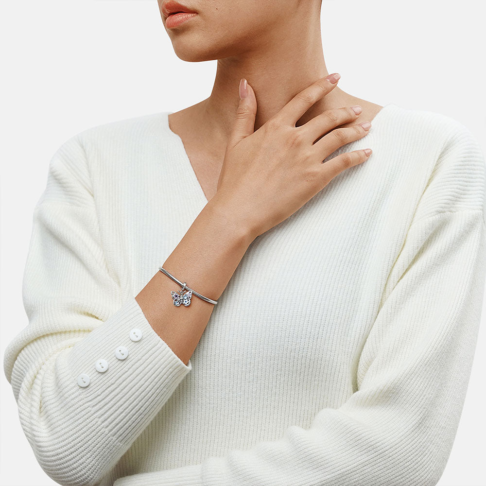 Gnoce Sparkling Flying Butterfly Moonstone Pendant Dangle Charm_4