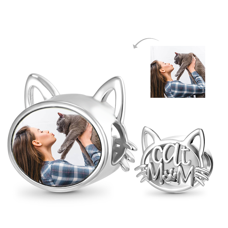 Gnoce Cat Mom Personalized Photo Charm_1