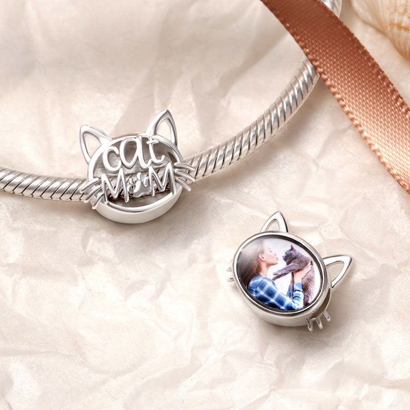 Gnoce Cat Mom Personalized Photo Charm_2