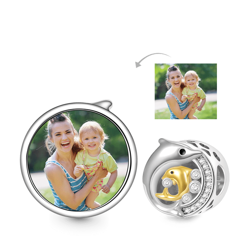 Gnoce Dolphin Personalized Photo Charm_1
